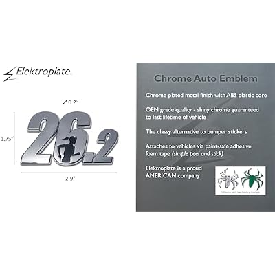 Elektroplate 26.2 Female Marathon Runner OEM Chrome Emblem for Cars, Trucks, and All Auto | Universal Fit at 2.9 x 1.75 | Weatherproof