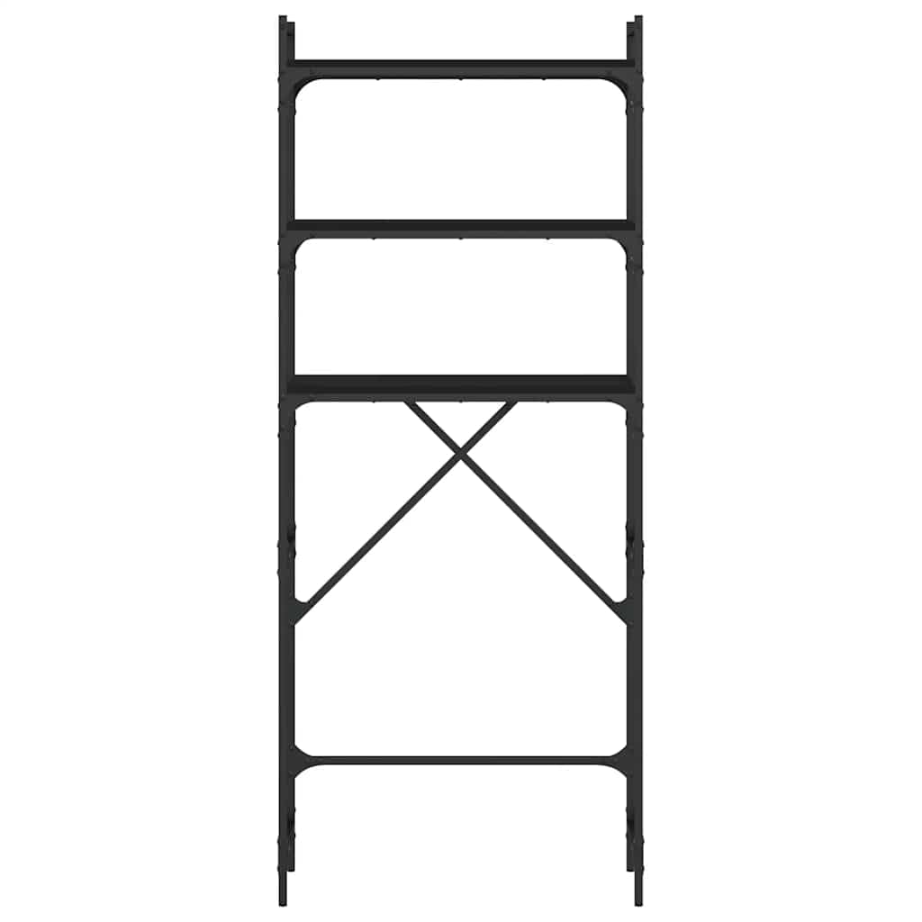 Waschmaschinenregal Schwarz 67x25x163 cm Holzwerkstoff