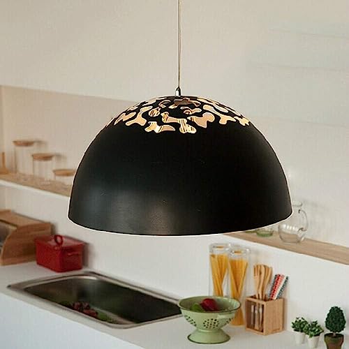 Lámpara de suspensión LED E27 de aluminio con diseño semicircular hueco 4