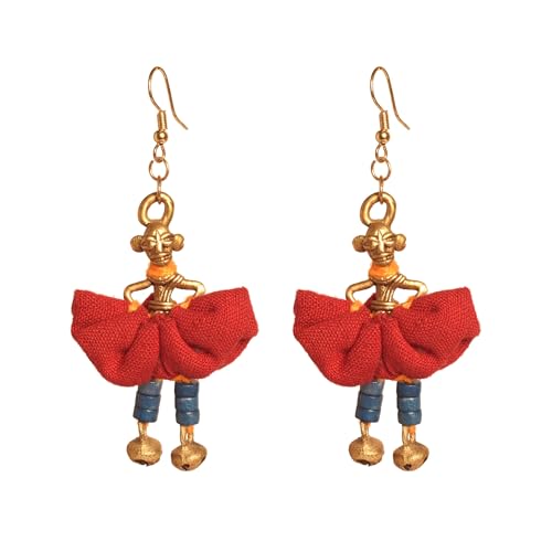 Image of Royal Queen & Empress Handcrafted Tribal Dhokra Earrings Collection for Women - Statement Ethnic Designs in Multiple Colours