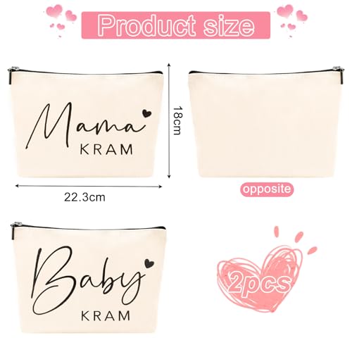 2pcs Geschen Für Werdende Mutter,Baby Geschenk Mädchen,Geschenk zur Geburt Baby Kram,Mama Kram,Geschen Für Werdende Mama,Geschen für Schwangere,Mutter Beutel mit Reißverschluss (A)