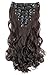 Produktbild PRETTYSHOP XXL 45cm 8 Teile Set CLIP IN EXTENSIONS Haarverlängerung Haarteil Voluminös Gewellt Braun CES22-1