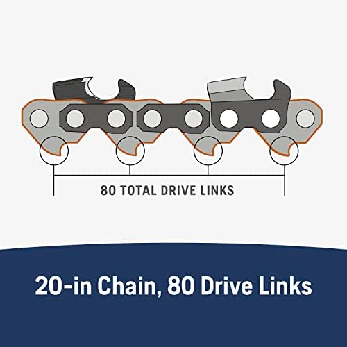 Husqvarna X-Cut SP33G 20 Inch Chainsaw Chain, .325" Pitch, .050" Gauge, 80 Drive Links, Pre-Stretched Chainsaw Blade Replacement with Superior Lubrication and Low Kickback, 581643680 — view 3