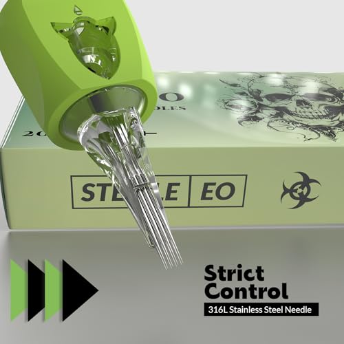 Image of Wormhole Tattoo Cartridge Needles Rocket 13RM Needle Cartridge Standard 13 Round Magnum Tattoo Needles 20PCS Disposable Finger Ledge Cartridges 3.5MM Taper for Tattoo Gun Tattoo Supplies 1013RM