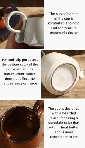 Taza de café de cerámica con cuchara mezcladora miniatura 3