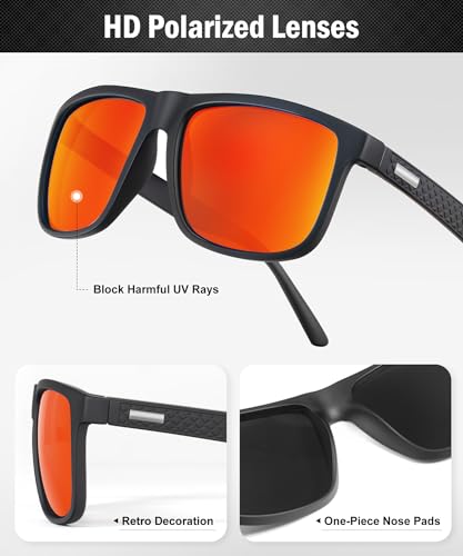 Image of Sunglasses-for-Men Polarized Mens Sunglasses: Retro Sun glasses with UV Protection for Driving Fishing Golf
