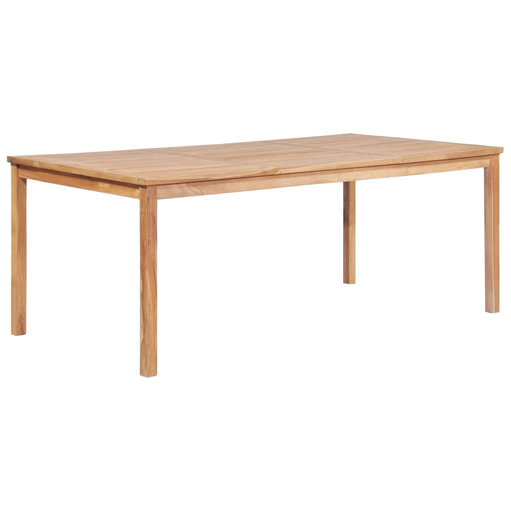 Juego de muebles de jardín de madera de teca maciza de 3 piezas con tablero estable y propiedades repelentes al agua para exteriores