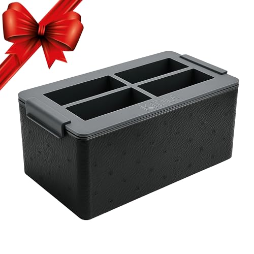 Kidia Ice Clear Collins Cube Maker – Transparente Eiskubenschale 10×4×4 cm – Directional Freezing System – Lebensmittelechtes Silikon – 4 Kristallklare Eiswürfel für Cocktails & Mixology