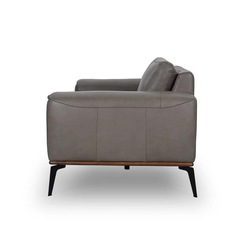 Image of LEGACY OF COMFORT Conley 58'' Leather Loveseat 2 Seater Sofa Two Seater Lounger for Living Room Offices Hotels (Grey, Two Seater)