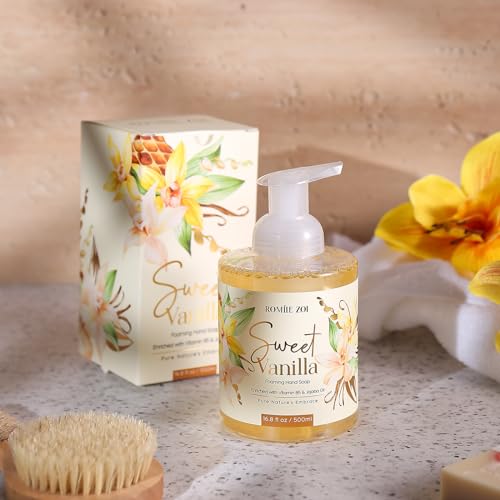 Image of ROMIIE ZOI Foaming Hand Soap, Sweet Vanilla, 500ml / 16.8fl.oz | With Gift Box, Gentle cleansing, nourishes skin without drying