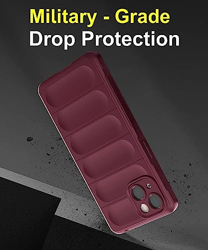 Image of WOW IMAGINE Ultimate Silicon Back Cover Case for Apple iPhone 14 Plus | Military Grade Drop Protection Shockproof Bumper | Anti-Slip Grip | Scratch Proof Micro-Fibre Cloth Inside (Crimson Red)