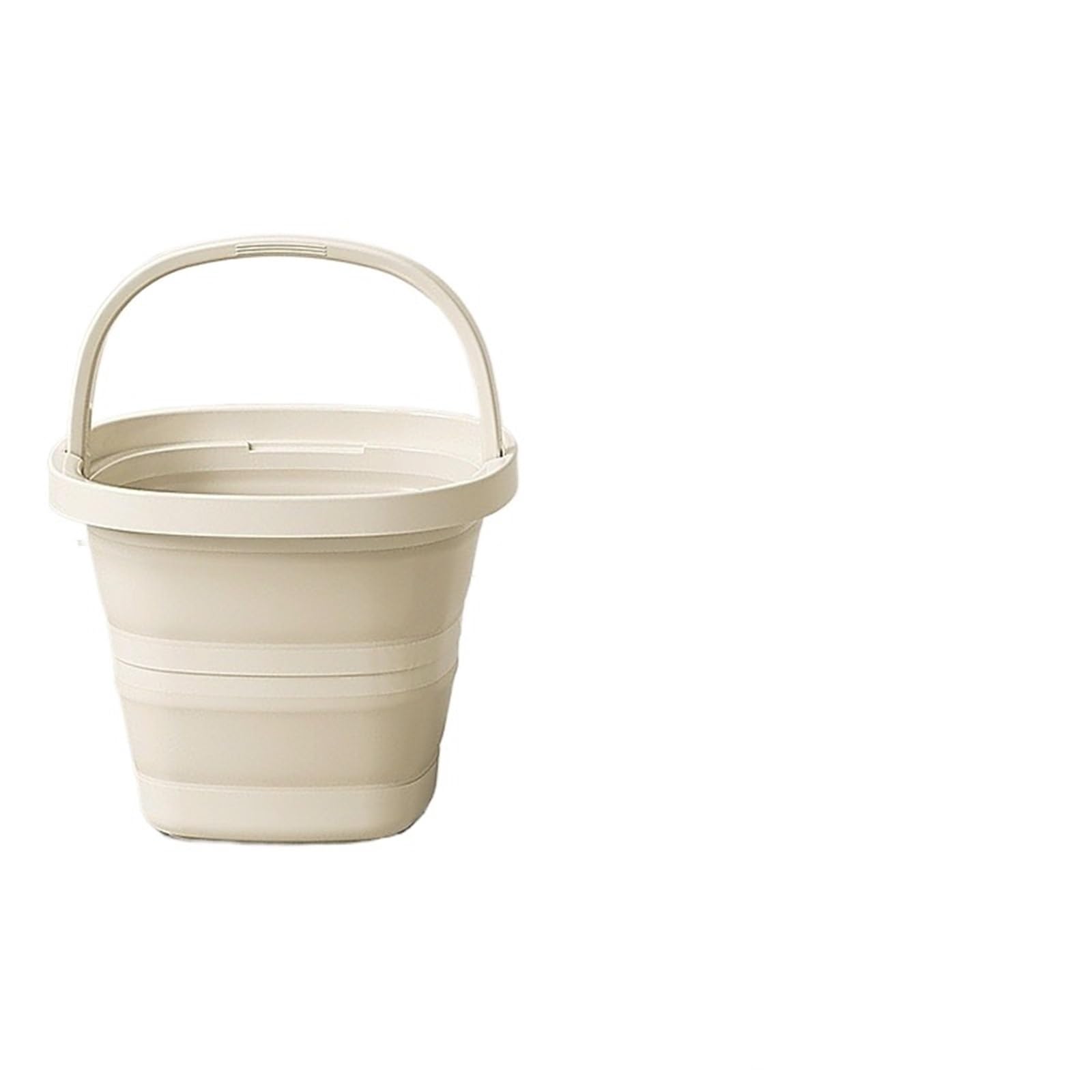 1Pcs Foldable Silicone Water Bucket For Home Use, Large Capacity, Retractable Mop, White Outdoor Storage For Camping And Fishing