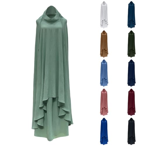Abaya manches longues extensible à fermeture pression - 3
