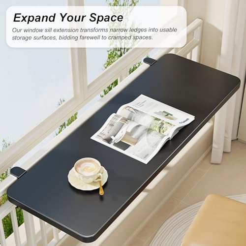 Estante extensor plegable de madera para alféizar de ventana y encimeras sin taladro 5