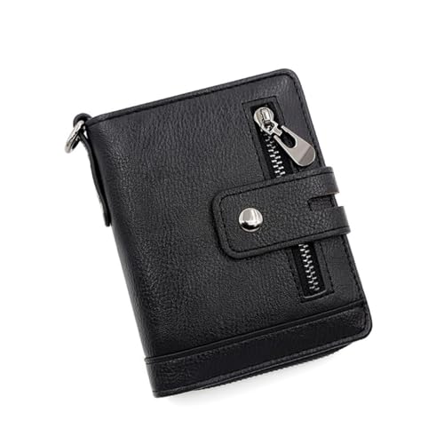 Men's Wallet with Vertical Retro Function, Zipper Buckle, Change Slot, Men's Wallet(D)