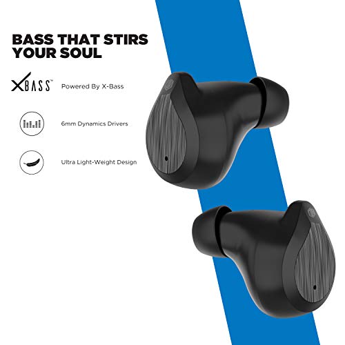 Image of Nu Republic Starbuds True Wireless Earbuds(TWS),BT V5.0,Upto 20hrs Play Time,Compact case with Type-C Charging Cable,Touch Control,45 Angle fit,Sweat & Water Resistant,Voice Assistant with Mic-Black