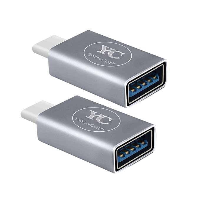 YellowCult™ USB C to USB Adapter 3.1, 10Gbps USB to USB C Adapter, USB-C Male to USB 3.0 A Female USB 3.1 Type C OTG Converter for MacBook pro Laptop PC iPad air & All Type-C Devices(Silver)(Pack 2)
