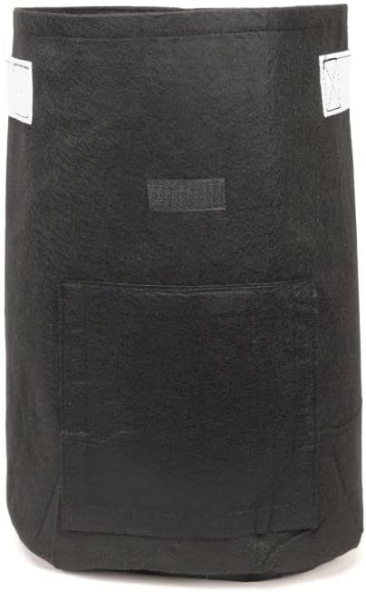 247Garden 10-Gallon Potato Grow Bag/Aeration Fabric Pot w/Handles & Flap Door for Easy Harvesting (Black 19H x 12.5D)