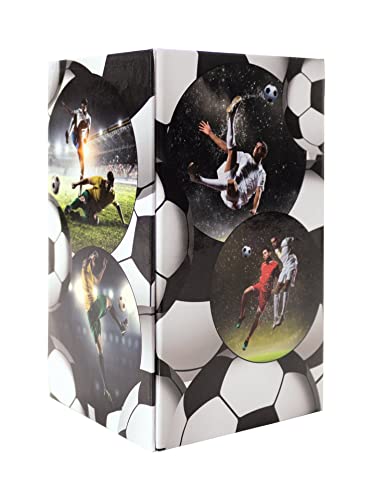 Image of HERMA 19732 Football Pencil Holder Foldable Sturdy Cardboard Desk Pen Holder for Girls & Boys Rectangular Pen Cup for Coloured Pencils, Markers, Pencils, Makeup Brushes