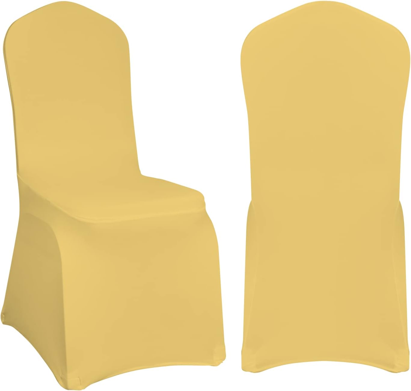 EMART 20PCS Chair Covers, Champagne Spandex Seat Covers for Party Wedding Banquet, Universal Standard Stretch Chair Slipcovers Protector Champagne 20