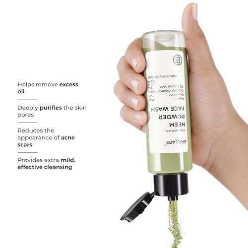 Image of Brillare Neem Powder Face Wash Fights Acne, Pimples & Blemishes 100% Natural & Zero Chemical Face Wash for men and women