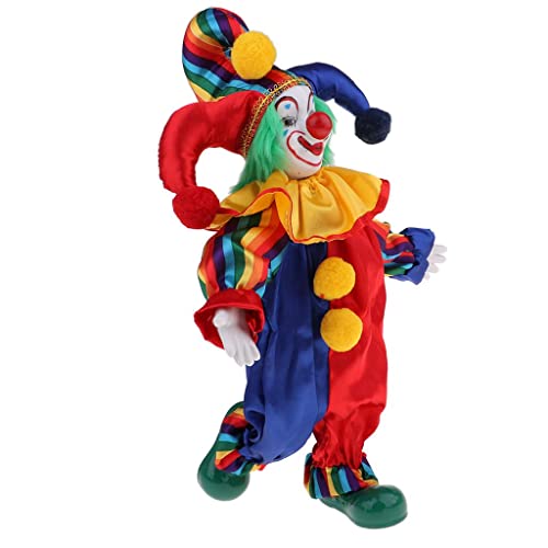 Muñeco Payaso de Porcelana Prettyia 38 cm miniatura 1