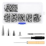 Cuenxuenf 204 Pcs Rivets pour Vêtements – Rivets Décoratifs et Cone Rivets...