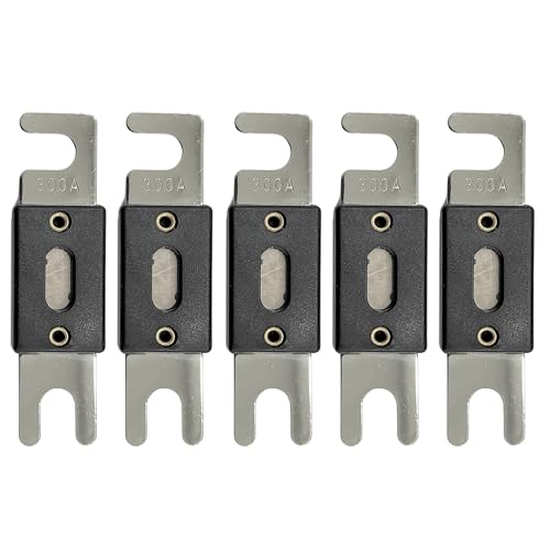 Image of KMH 300A ANL Fuse Kit Nickel Blade Plated Fork Fuses | Car Audio & Video Circuit Breaker Protection | Electronic System Fuse Holder for Safe Power Distribution, Pack of 5