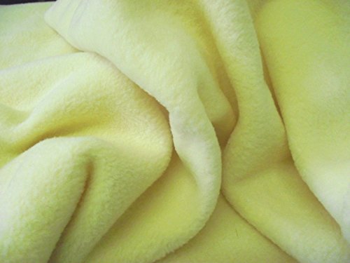 Polaire anti-bouloche au mètre tissu molleton citron 500x150 cm pour couverture