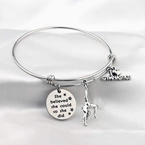Gymnast Gift Gymnastics Charm Bracelet Gymnast Bracelet Gymnastics Class Jewelry Gift for Women Girls (gym bracelet, sl)