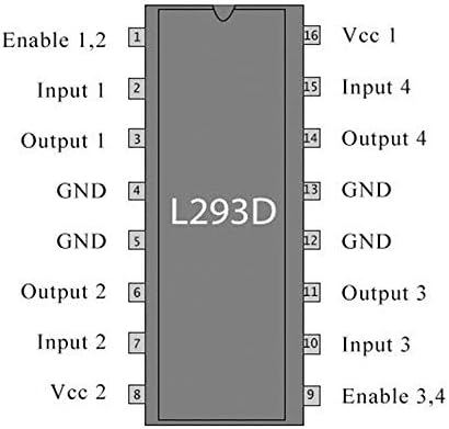Youmile 10PCS L293D DIP16 Stepper Motor Drivers Controller FOUR CHANNEL MOTOR DRIVER IC 36V 600mA + Round Hole IC socket 16PIN
