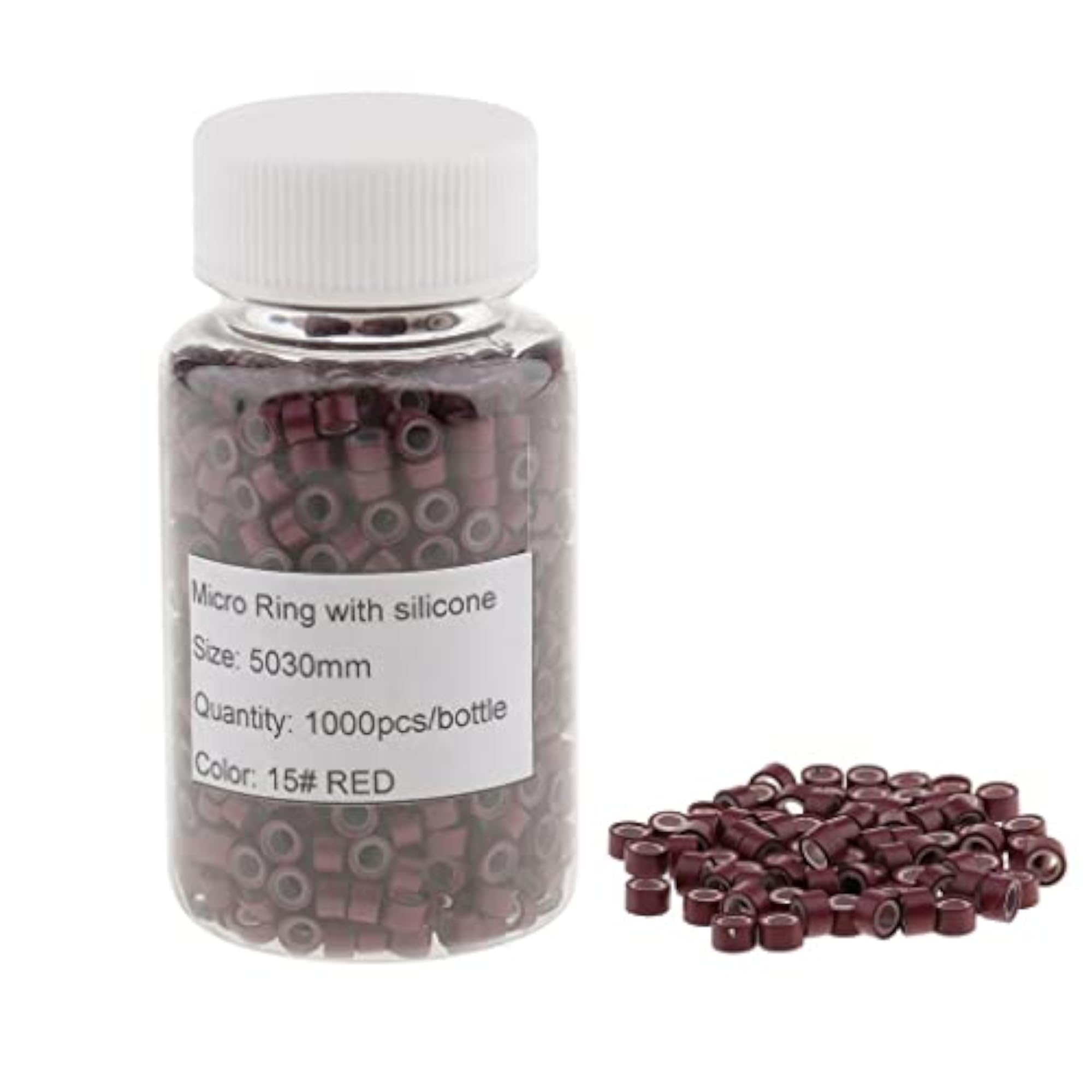 1000 Pieces Silicone Hair Extension Loop Micro Color Ring Beads