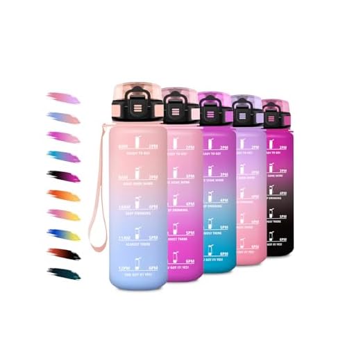 KollyKolla Borraccia 500ml, con Filtro senza Perdite, Bottiglia Acqua Sportiva con Indicatore del Tempo, Facile Pulizia, Motivazionale per Scuole, Campeggio, Viaggio, Corsa, Ufficio, Gym