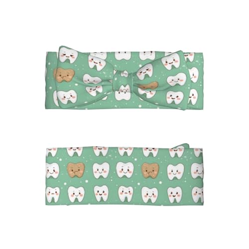 Bright Cute Teeth Print Baby Girl Bows Headbands Baby Girls Newborn Headbands Infant Toddlers 0-6 Months2