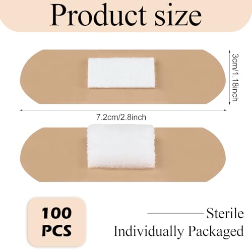 Geiserailie 100 Pcs Pressure Bandages XL for Dialysis Patients 2.83 x 1.18 Inch Pressure Adhesive Bandage Waterproof for Wound Care Absorbent Pad Thin Skin Seniors First Aid Essential - Image 3