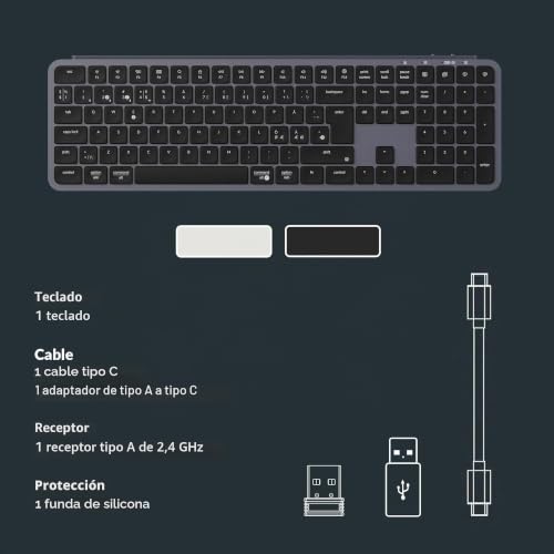 Miniatura 2 de Keychron Teclado Inalámbrico B6 Pro Ultra Delgado Full Size Layout Italiano Iso Qwerty, Configurable Zmk, Teclas Pbt, 3 Modos 2,4 Ghz Bluetooth Cableado, Compatible Con Win Mac Linux, Gris Espacial