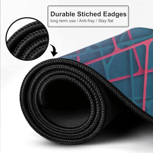 Image of Modern Abstract Large Desk Mat, Extended Mouse Pad 58.5 x 28 cm, Desk Pad, Washable Mousepad, 2mm Thick Non-Slip Rubber Base, Stitched Edges for Office, Home & Workstation (Multicolour)