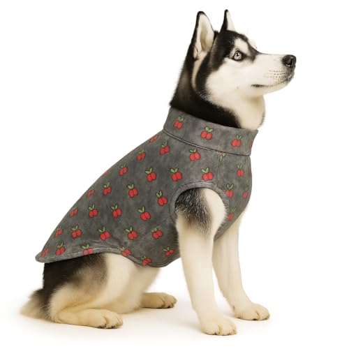Image of The Pets Company Dog Winter Coat Jacket, Cloth, Windproof, Reversible, Light Weight, Washable, Ultra Warm Thick Fleece Lined Dog Vest for Cold Weather Protection, (Grey Cherry, Med - Large - 22 Inch)