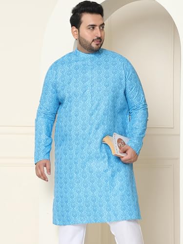 Image of SOJANYA Plus(Since 1958) Men's Cotton Checked Kurta