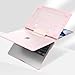 DONGKE for MacBook Air 13.6 inch Case M3 M2 2024 2023 2022 Model A3113 A2681, Heavy Duty Sturdy Protective Hard Shell Case with Foldable Stand + Keyboard Cover + Type C Adapter - Baby Pink