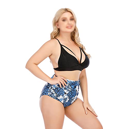 Bikini de taille plus premium ensemble de maillot de bain haute - 5