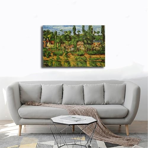 Impression toile Cézanne Château de Médan cadre suspendu premium - 4