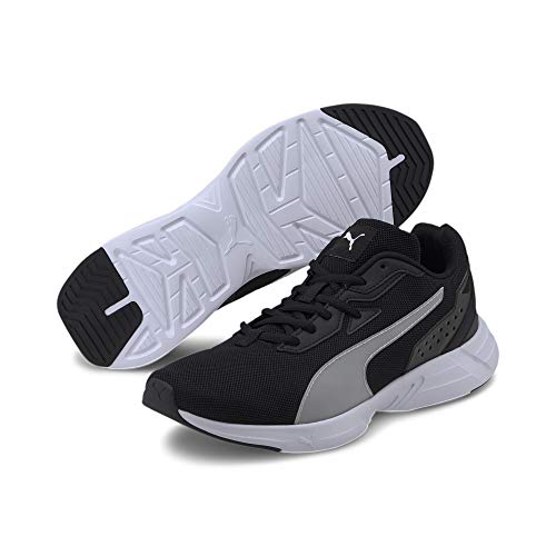 PUMA PUMA Unisex Adults Space Runner Road Running Shoe, Puma Black Puma White, US 7.5