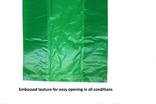 Image of Easy Open & Strong Leak-Proof Poop Bags Dog Waste Bags 13.25 x 9 inch Made in USA .Bags are easier to tie than standard 12 inch bags (Green)