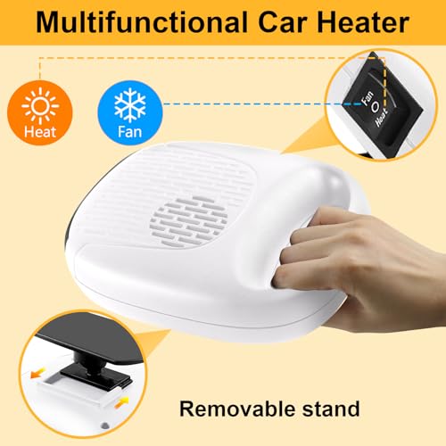 Besmory Car Heater Portable Heater For 12 Volt Heater That Plugs Into Cigarette Lighter Automobile Windshield 2 In 1 Defrosting Defogger 130W thumb #2