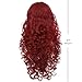 Siudus Red Long Curly Wig for Women with Bang Dark Red Queen Princess Synthetic Princess Vintage Cosplay Anime Costume Hair Wig