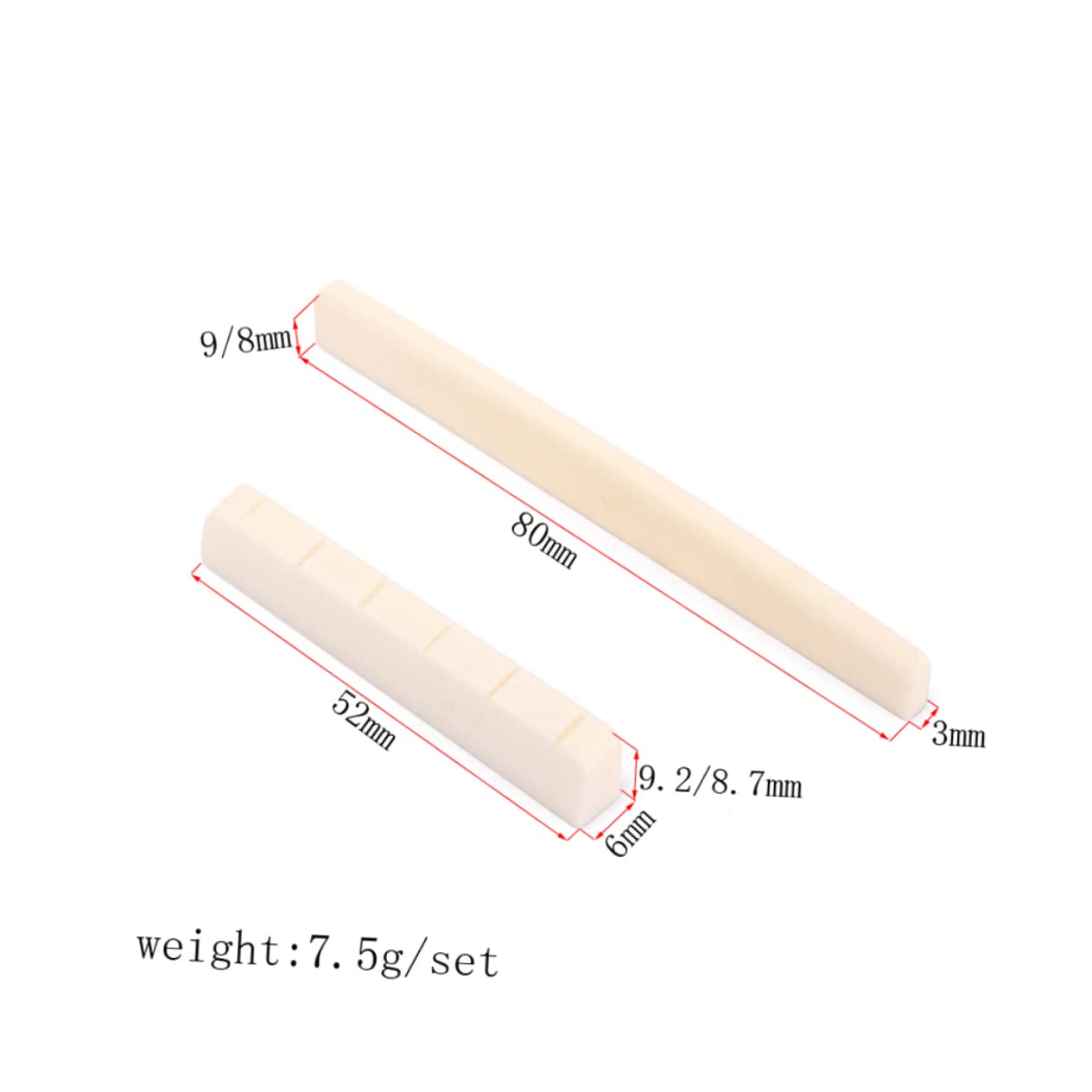 FAVOMOTO Beef Bone Pillow Guitar Oxen Bone Bridge Saddle for Classical Guitar Accessories