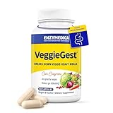 Enzymedica, VeggieGest, Digestive Enzymes, Supports Occasional Gas & Bloating Relief from High Fiber Meals, for Vegan & Vegetarian Diets, Enzyme Blend for Digestive Health, 60 Count