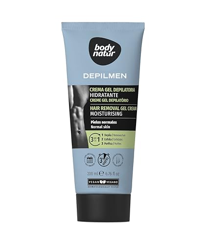 BODY NATUR - Depilmen Cremas Depilatorias Hidratantes para Hombres de 200 ml | con Aloe Vera y Manteca de Karité | para Pieles Sensibles | Elimina el Vello y Cuida Tu Piel