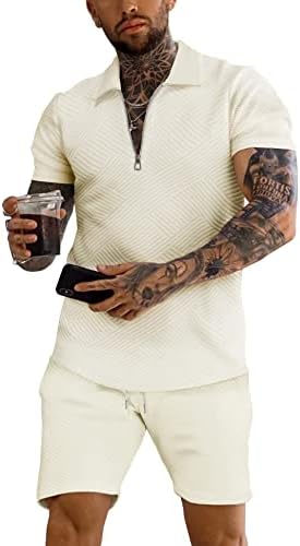 URRU Men's Short Sets for Men mens 2 piece outfits